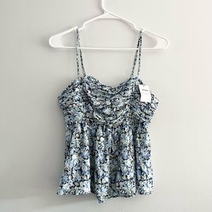 NWT Cotton On Strappy Babydoll Tank with Ruched Details and Back Cut Out Small